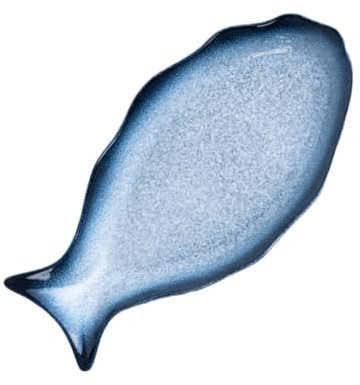 BESTYASH Plat à Poisson en Céramique Assiette à Vapeur Grosse Taille Design Pratique pour Maison et Restaurant pour Fruits de Mer et Apéritifs Plateau de Service Multifonctionnel