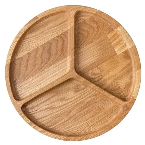 predolo Vassoio da portata in legno diviso, piatto per biscotti, piatto da portata rotondo, da per antipasti, per verdure e formaggi.