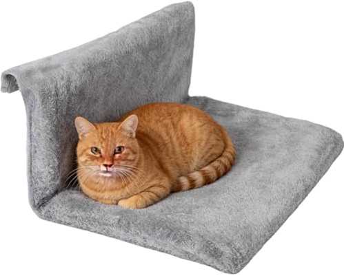 FARYODI Lettino riscaldante per gatti con morbido rivestimento in peluche, amaca riscaldante per gatti, per tutti i termosifoni (grigio)