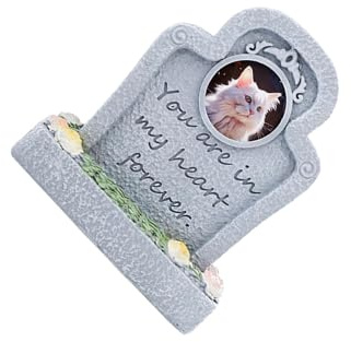 mophrati Monument commémoratif pour Animaux de Compagnie, stèle funéraire en résine pour Chat, à Poser sur Un Porche extérieur, Gris, Éternel