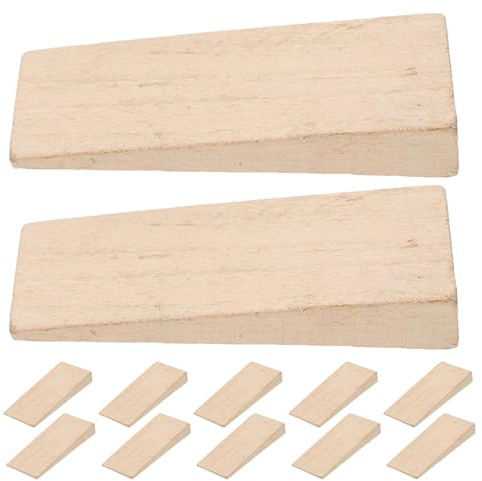 FUNOMOCYA Coin de Hache en Bois 24 Pièces, Cales Fines en Bois Dur 1,3 Cm, Kit de Renfort pour Manches de Hache et Marteau, Accessoires de Remplacement pour Outils de Jardinage et Bricolage