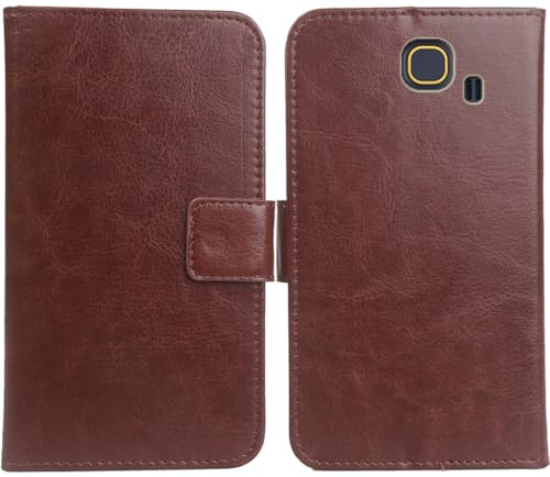 Anybird brun premium PU läder väska skydd skal mobiltelefon skal plånbok fodral läderfodral för Beafon SL140 1,77 tum