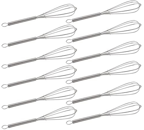 CHuangQi 5 Inch Endurance Stainless Steel Mini Whisk/Egg Beater, Set of 12