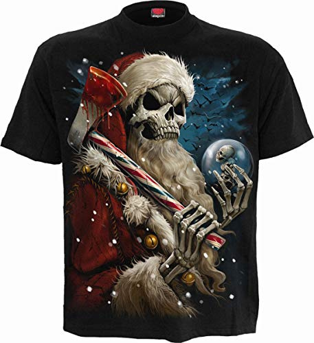 Spiral – polkagris tomte – svart t-shirt, Svart, S