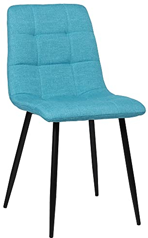 CLP Esszimmerstuhl Tilde I Samt I Stoff I Gesteppt I Mit Bodenschonern, Farbe:türkis, Material:Stoff
