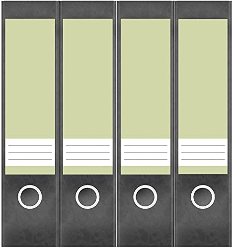 Etiketten für Ordner | Grün 7 | 4 breite Aufkleber für Ordnerrücken | Selbstklebende Design Ordneretiketten Rückenschilder