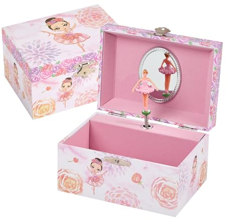 TAOPU Boîte à musique pour fille avec ballerine rotative, boîte à bijoux musicale pour enfants, cadeau pour petites filles, rangement de bijoux, jouets pour filles
