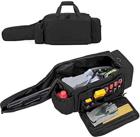 SAMDEW Estuche para Motosierra Compatible con EGO 35 y 40 y 45cm Motosierra Eléctrica, Bolsa de Almacenamiento de Motosierra Apto para 14/16/18 Pulgadas Motosierra sin Cable y Accesorios (Solo Bolsa)