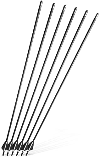 BOWRILLA® 6er Pack Ersatzpfeile für Kinder und Einsteigerbögen bis 20 lbs | Pfeile für Bogenschießen Kinder, 1200 Spine, ID4.0mm, 3 Zoll Kunststoff Vanes und justierbaren Stecknocken