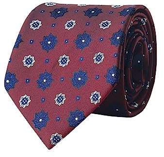 WANYING Corbata Burdeos de 8 cm para Hombre Tejido Jacquard Estándar Corbata para Negocios Informal Formal Boda Fiesta Retro - 25 Burdeos Estrellas