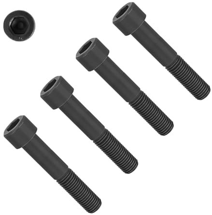 TERF® Tornillos de cabeza hexagonal M8 x 60 mm, color negro, de alta resistencia, grado 12,9, tornillo de máquina M8 (8 mm) x 60 mm, tornillos hexagonales de llave Allen, paquete de 5