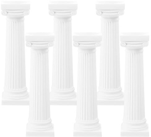 ifundom Colonna Romana Decorativa in Plastica 12.5Cm - Set Di 6 Colonne Bianche Per Decorazioni Domestiche Diorami E Matrimoni