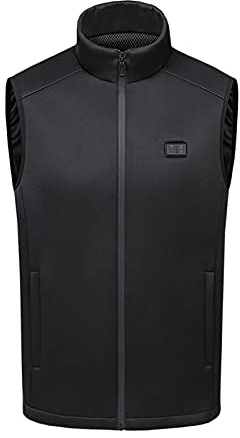 Gefomuofe Men's Winter Warm Outdoor Charging Vest Fleece Heated Vest for Men with 9 Heating Zone and 3 Levels Temperature Winter Camping Fishing Warm Unisex, black, XL