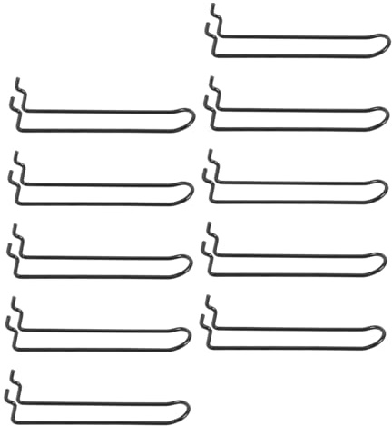 UKCOCO 10piezas Ganchos De Doble Bucle Para Tableros Perforados De Acero Inoxidable Soportes Para Herramientas De Garage Accesorios De Organización De Herramientas Pegboard