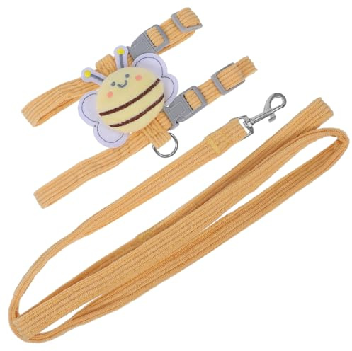 NUOBESTY Harnais Ajustable pour Chiot et Chat en Nylon Jaune, Pratique et Adapté pour Activités en Plein Air, Léger pour 1,5-7,5 Kg, 1 Set