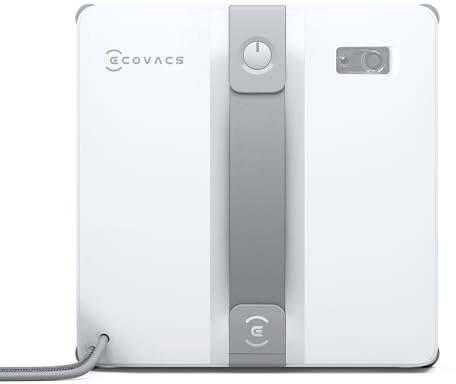 ECOVACS WINBOT Mini Window Cleaning Robot - Compact Design, Dual Nozzles with Ultrasonic Spray, 9-Stage Protection System, Intelligent Path Planning, 3 Cleaning Modes, Anti-Slipping System