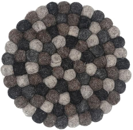1 sottobicchiere rotondo da 20 cm, in lana per tazze, pentole, padelle e tazze in feltro a mano in Nepal