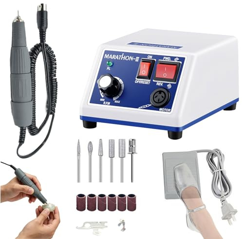 Clickovia Polishing Machine, 35000rpm Lab Micromotor Nail Polisher Machine, 65W 220V Electric Machine, Micro Motor Hand Kit Used for Jewelry Ceramics Stone Carving