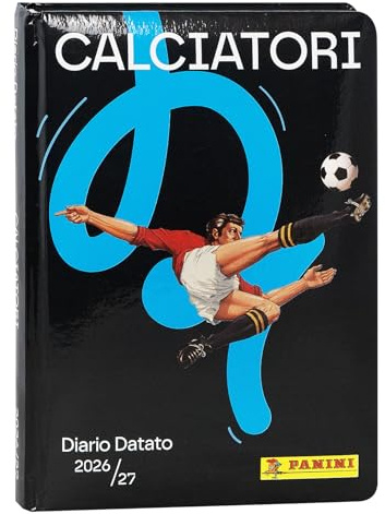 PANINI - Diario Scuola Ufficiale Calciatori Panini, Diario Datato 12 Mesi, per Bambini e Ragazzi Amanti del Calcio, 352 Pagine con Figurine, Quiz e Attività, Copertina Imbottita, 13x17.8 cm