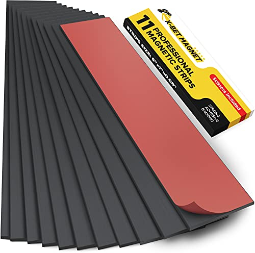 X-bet MAGNET Bandes magnétiques avec support adhésif - Bande magnétique pour travaux manuels - Bandes magnétiques pour outils et couteaux pour cuisine, garage et jardin (11 pièces)