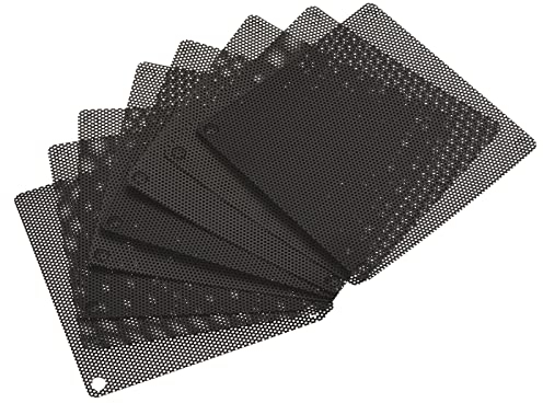 sourcing map 80mm Computer Lüfter Filtergitter PVC Netz Staubdicht Gehäuseabdeckung für Computer, Schwarz Packung von 8