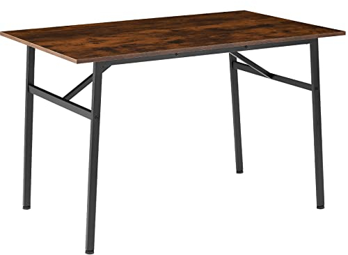 TecTake® Mesa de Comedor, Mesa Alta para Cocina con diseño Industrial, Mueble recibidor Minimalista, Mobiliario de Interior para bistró Estilo Vintage (Madera Industrial Oscura, rústica)