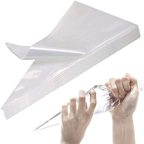 Tabiger Disposable Icing Piping Bags Set of 40pcs 16inch Large Pastry Bags Tear-Proof Cake Decorating Bags Clear Frosting Bags