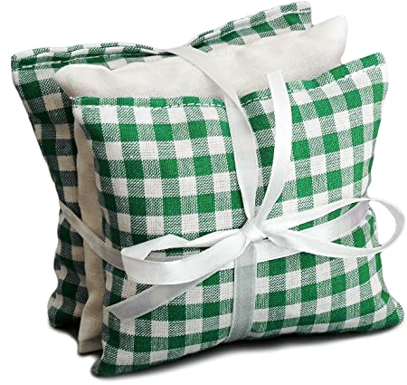 GIRAFFENLAND Duftkissen Minze - Kräuterkissen 3er Set mit je 9x9cm - grün-weiß-weiß - 100% naturrein. Pfefferminzkissen
