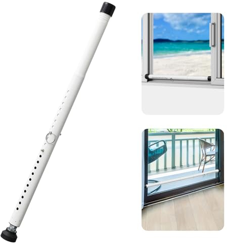 Barre de sécurité pour porte coulissante, 40,6 à 139,7 cm, réglable pour porte coulissante en verre, porte coulissante portable, verrous de fenêtre pour la sécurité de la maison et de l'appartement
