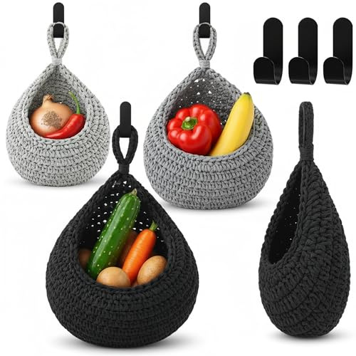 Honeydak 3 Hanging Baskets, Grey Mix, Classic Teardrop