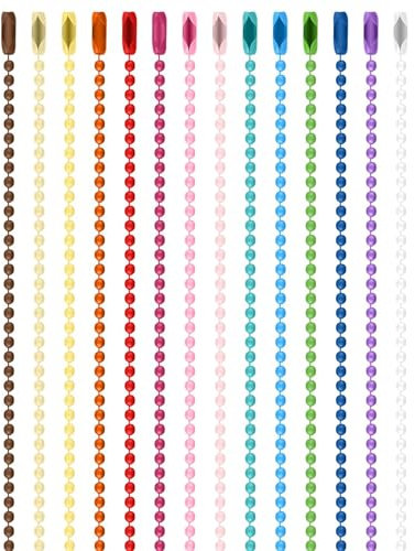 ZAMXHUG chaine boule metal - 100 pcs Chaine a Bille Colorée Chaîne Suspendue en Métal 2.4mm Boucle Chaîne à Billes Ajustement Poupée Porte-clés Etiquette Boucle Ornements Suspendus(12cm)