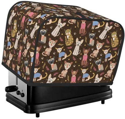 Artsy - Copertura per tostapane a 2 fette, impermeabile, con tasche per piccoli elettrodomestici da cucina, protezione dalle impronte digitali, lavabile in lavatrice