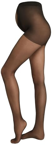 CALZEDONIA Woman's Sheer 20 Denier Maternity Tights with See-Through Heart in Black, Size L