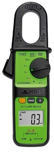 KPS 788913 - Pinza amperimétrica profesional AC/DC 600 A TRMS y NCV, DCM350 Mini, negro/verde