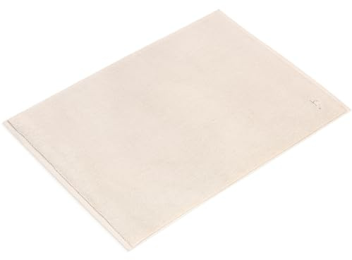 herzbach home Premium Badvorleger PURA | 60 x 90 cm extra groß | 100% Baumwolle | Extra weich | Badteppich | Farbe: Creme