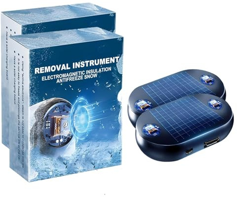 Electromagnetic Snow Removal, 2Pcs Anti-Freeze Electromagnetic Car Snow Removal Device, Portable Car Windshield and Mirror Defroster, Electromagnetic Wave Anti Freezing and Snow Removal Device