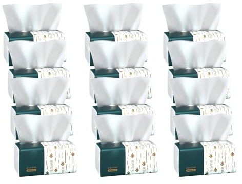 Cosmetic Tissue - 4 Ply Multi-Purpose Soft Paper Toilet Paper - White Paper Napkins for Face and Nose, Kitchen, Bathroom, Home, Car, Travel, Classroom, Dorm and Living Room