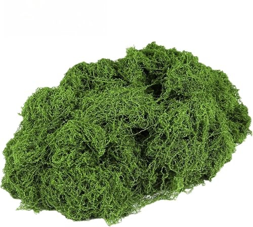 MINWEGI Dark Green Fake Moss for Decor - Lightweight Artificial Moss for Indoor Plants, DIY Crafts - Natural Look Easy to Cut Moss (50g)