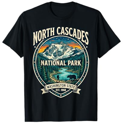 Badge Vintage North Cascades National Park Washington State T-Shirt