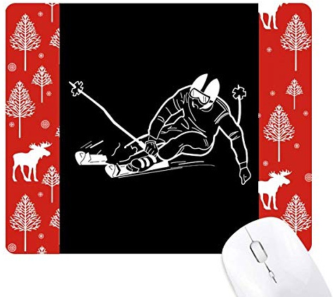 sport d'hiver ski de fond noir configuration illustration la souris noël woods - forêt