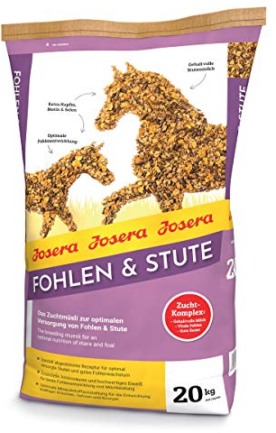 JOSERA Fohlen & Stute (1 x 20 kg) | Premium Pferdefutter | Zuchtmüsli | gehaltvolle Stutenmilch | optimale Fohlenentwicklung | Fohlenfutter| 1er Pack
