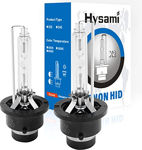 Hysami D2S Xenon HID Ampoules de phares, 6000K Blanc froid 35W Éclairage automobile, 85122 Ampoules de rechange au xénon à faisceau haut/bas sans UV - 2 paquets