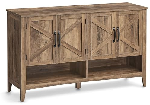 VASAGLE Schuhschrank, Schuhregal, Schuhaufbewahrung, traditioneller amerikanischer Stil, Schuh-Organizer mit höhenverstellbarer Ablage, Griffen, stabilen Beinen, Flur, honigbraun LBC039B01