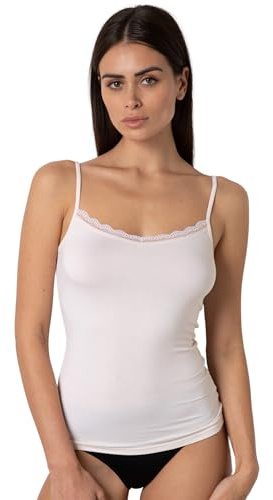 Lovable Top Spallina Stretta in Viscosa e Scollo in Pizzo Basic Soul Donna