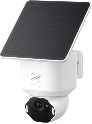 eufy SoloCam E42, 4K Security Camera Wireless Outdoor, Solar Powered, AI Motion Tracking, Strobe Light, Pan & Tilt, Facial Recognition, Up to 16 TB, Smart Home Compatible