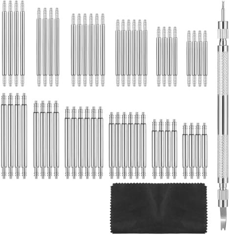 Ezymivs Watch Band Pins Replacement Kit with 56PCS Watch Band Link Pins, Watchs Repair Kit to Replace the Watches Strap, Watches Link Remover Tool for Watch-Repair and Watch-Band Removal, 6 Sizes