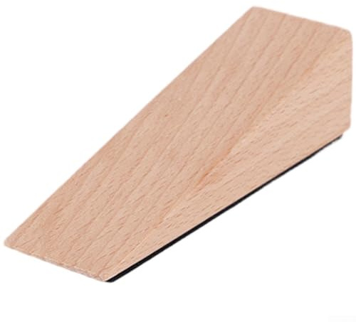 Tope de puerta de madera, paquete de 2 cuñas con base antideslizante texturizada para una sujeción segura de la puerta en suelos lisos y semisuesos (luz (2))