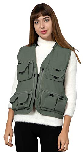 Ziker Women Mesh Breathable Outdoor Quick Dry Safair Cargo Fishing Travel Vest with Multiple Pockets