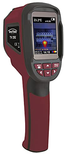 Testboy TV 292 Basic IR Wärmebildkamera, Digitalkamera mit Bildüberlagerung (mit integriertem Farbdisplay, einfache Bedienung, universell einsetzbar, zur Vorbeugenden Instandhaltung), Schwarz/Rot