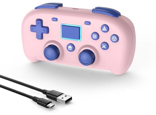 DYONDER Wireless Controller für PS4,Mini Style P4 Gamepad Kompatibel mit PS4/Pro/Slim,PC Game Remote für Fenster10/8/7,Gaming Controller mit Dual Vibration/6-Achsen Sensor/Audio Funktion(PINK)